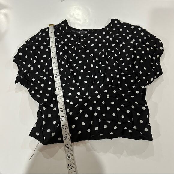 Urban Outfitters Black & White‎ Boho Polka Dot Print Button Back Blouse Size M - Picture 7 of 7